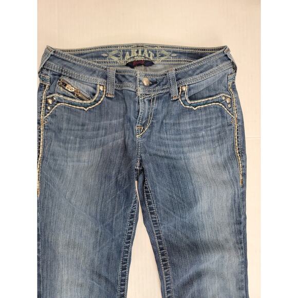 ARIAT Ruby Jeans Womens 28R Blue Bootcut USA Flap Pockets Western Denim - Picture 3 of 10